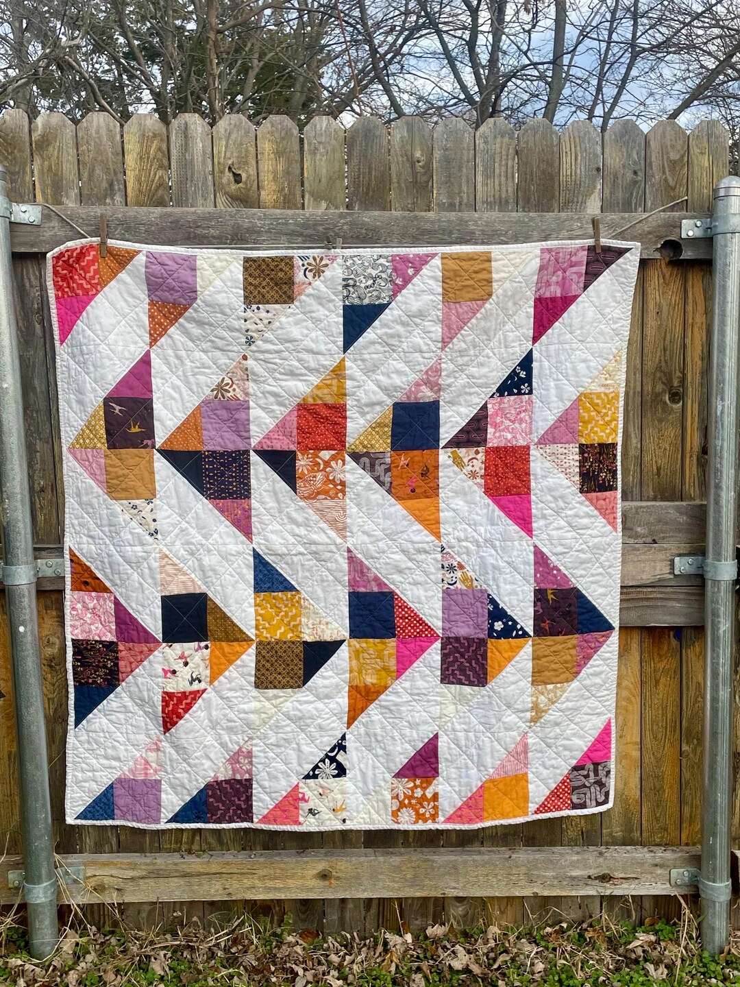 Modern Patchwork Quilt - Etsy