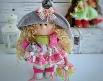 Witch Fabric Doll Halloween Cute Witch Doll Tilda Interior Decor Doll Art Doll Witch Textile Doll Handmade Witch Home Decor Halloween Witch