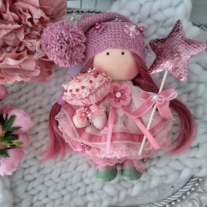 Handmade Fabric Doll  Tilda Butterfly Interior Doll Unique Textile Doll Tilda Interior Decor Art Doll Easter Decor Doll