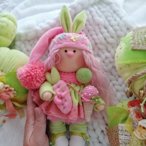 Tilda Doll Handmade Bunny Textile Doll Easter Cute Doll Tilda Interior Doll Fabric Tilda Doll Easter Cute Gift Nursery Decor Rag Doll OOAK