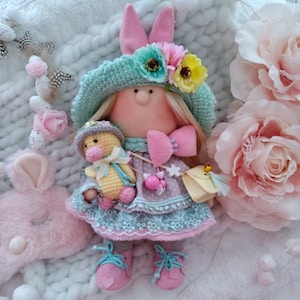 Tilda Interior Doll Handmade Fabric Doll Easte Textile Doll Unique Fabric Doll Tilda Nursery Easter Doll Rag Doll OOAK  Easter Cute Gift