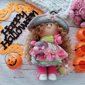 Handmade Decorative Witch Doll - Halloween Home Decor - Unique Gift Idea