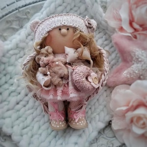 Handmade Textile Doll Tilda Rag Doll Cute Fabric Doll Interior Decor Doll Exclusive Doll Nursery Decor Unique Easter Gift