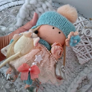 Handmade Interior Textile Doll  Tilda Fabric Doll  Unique Tilda Style Doll Exclusive Rag Doll