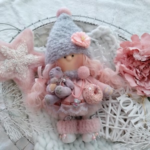 Textile Doll Tilda Interior Decor Doll Clothe Doll Handmade Boudoir Doll for Present Exclusive Fabric Doll