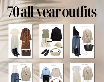 70 combinaisons de tenues et de tenues pour garde-robe capsule pour femmes ebook numérique capsule garde-robe mode pour femmes, tenue de style ebook