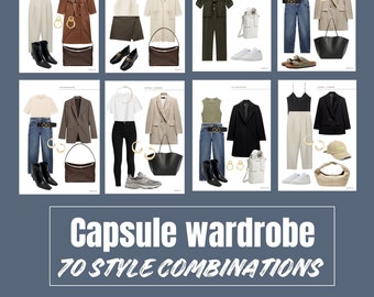 Capsule wardrobe smart casual women, formal 70 outfits aesthetic ideas all year around ebook