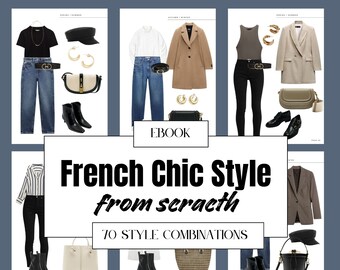 70 French chic style summer winter capsule wardrobe combination digital ebook parisian chic women outfit french style fashion ebook download