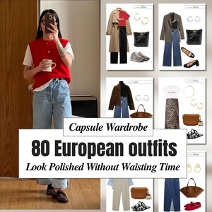 European Minimalist Capsule Wardrobe Ebook | 80 Effortless Year-Round Outfits | Look Stylish Like a European Woman with Chic Everyday Looks