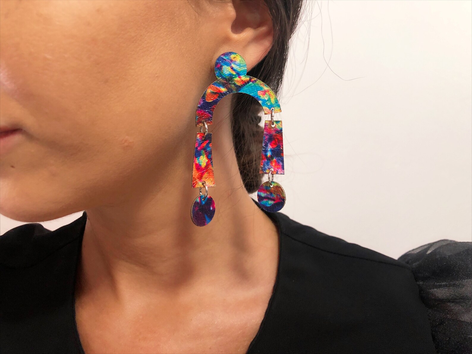 Colorful Statement Earrings .Quirky Earrings .Terrazzo Etsy