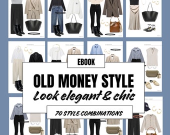 Combinaisons de tenues de garde-robe capsule de style classique Old Money, ebook numérique numérique tenue de mode pour femmes, téléchargement ebook