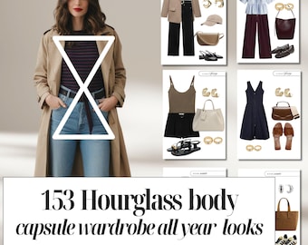 153 Capsule Wardrobe outfit ideas for an Hourglass Body Shape ebook