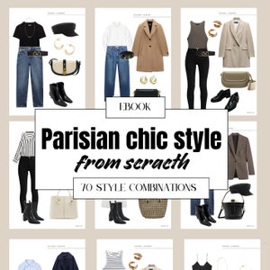 Parisian chic & sophisticated style winter style combinations for women, minimal elegant 70 style aesthetic outfits for women ebook