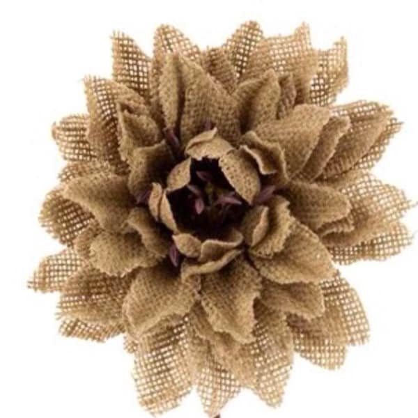 Primitive Burlap Dahlia Flower Rustic Wedding Shabby Chic Easter Craft Projects