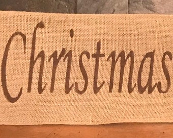Wstążka z juty Primitve Natural Jute Burlap Christmas Begins With Christ 6" x 34"
