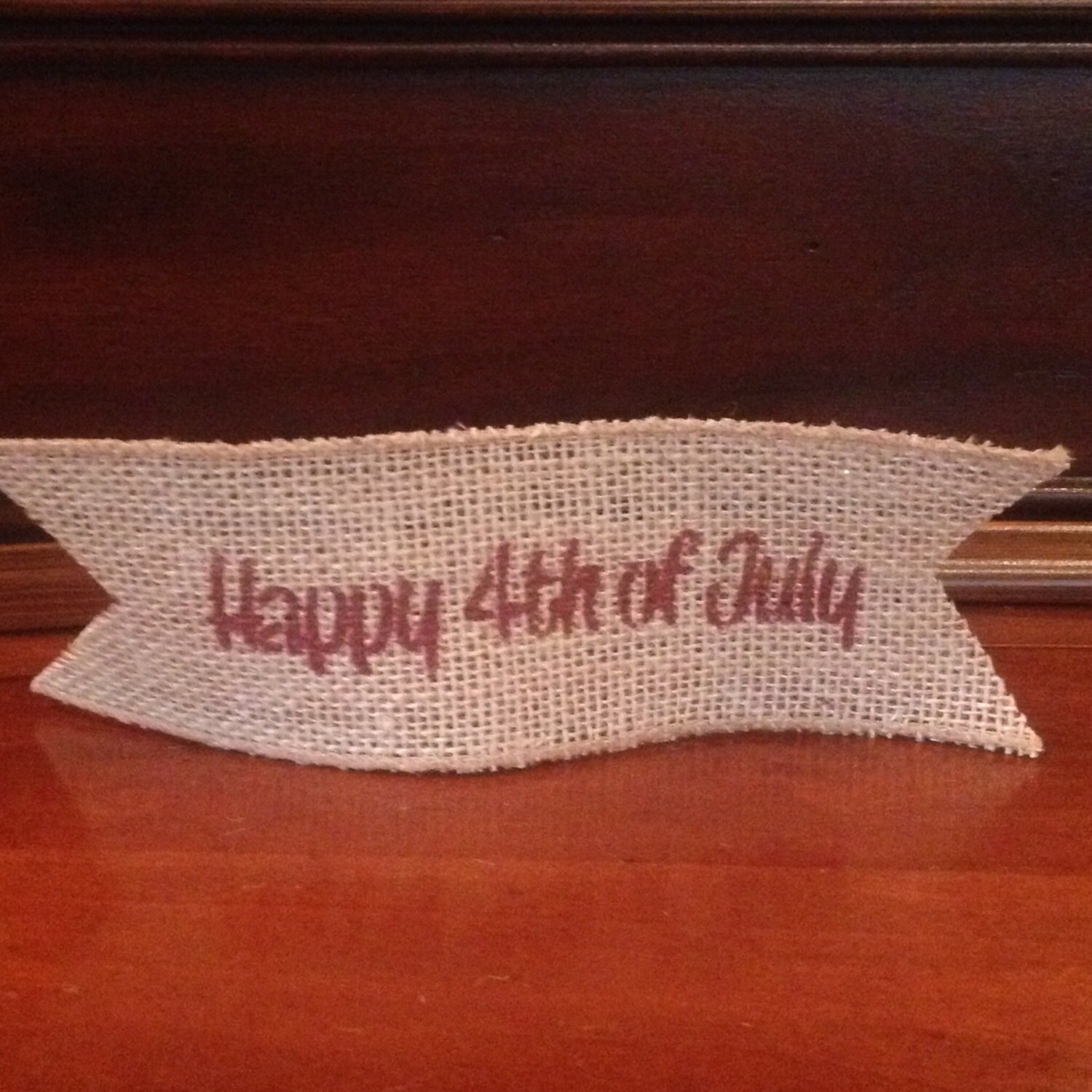 Details about   Primitive Burlap Ribbon Banner Happy 4th Of July Ornament Garland Patriotic Red 