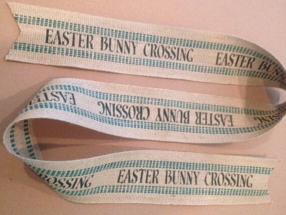 Primitive Happy Easter Jute Burlap Green Webbing Garland Ribbon Spring Handmade Primitive Happy Easter Jute Burlap Green Webbing Garland Ribbon Spring Handmade