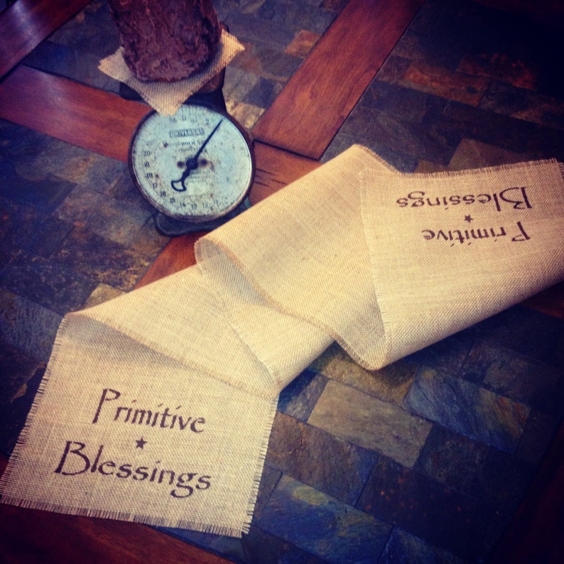 Primitive Natural Wired Burlap Ribbon Banner Serve The Lord Scripture Christmas