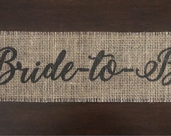 Primitive Bride to Be Natural Burlap Mason Jar Wrap Banner Rustic Country Wedding Decor Appliqué Sign DIY