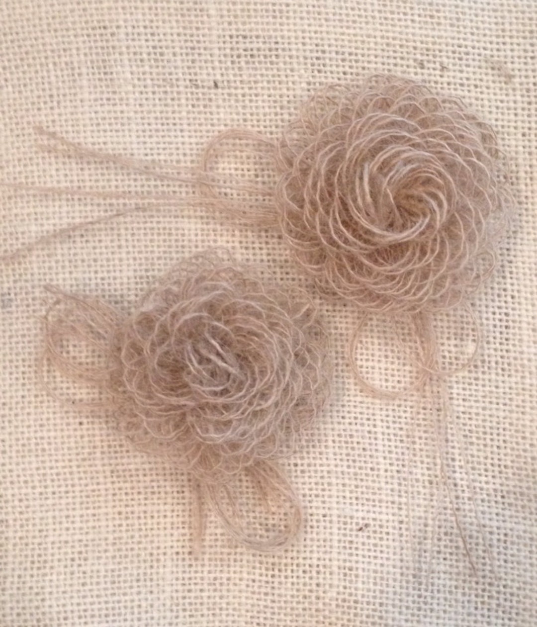Primitive Burlap Loop Flowers Handmade Rustic Wedding Shabby Chic Mason ...