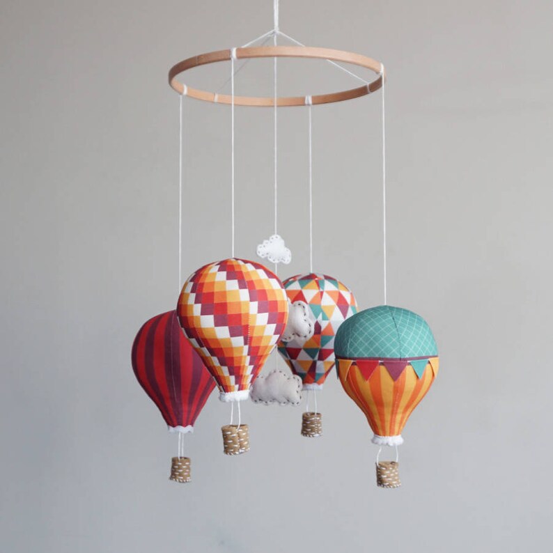 Nursery decor DIY baby mobile kit hot air balloon modern Etsy