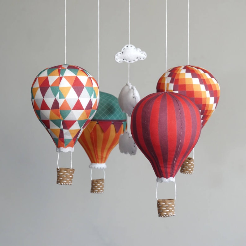 Nursery decor DIY baby mobile kit hot air balloon modern Etsy