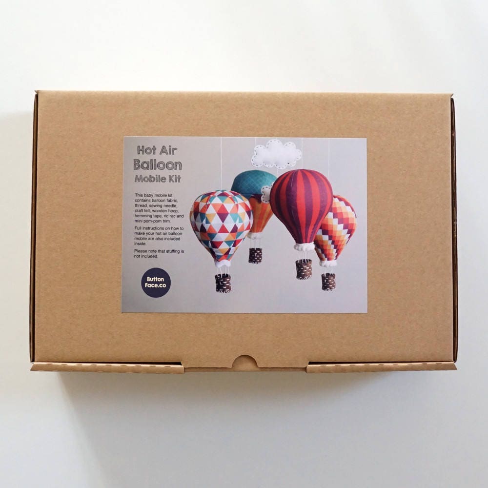 Nursery decor DIY baby mobile kit hot air balloon modern Etsy