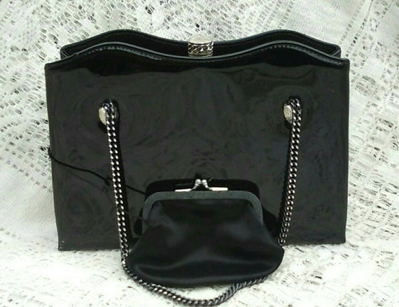 patent leather evening bag