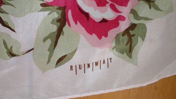 Vintage Roses "RUNWAY" silk scarf, large square p… - image 3