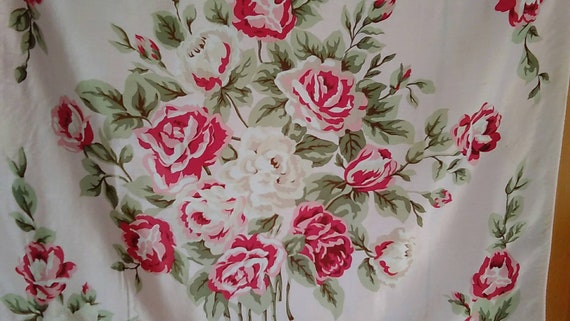 Vintage Roses "RUNWAY" silk scarf, large square p… - image 2