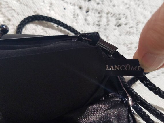Black beaded evening bag, vintage Lancome beaded … - image 5