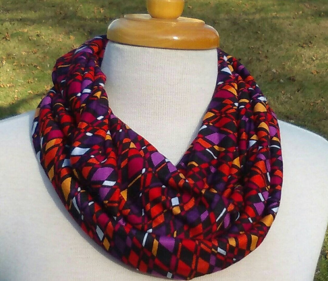 Infinity Scarf, Bright Colored Modern Print Loop Scarf, Lightweight ...
