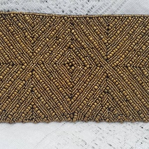 Gold Beaded Wristlet: Diamond Pattern Evening Bag