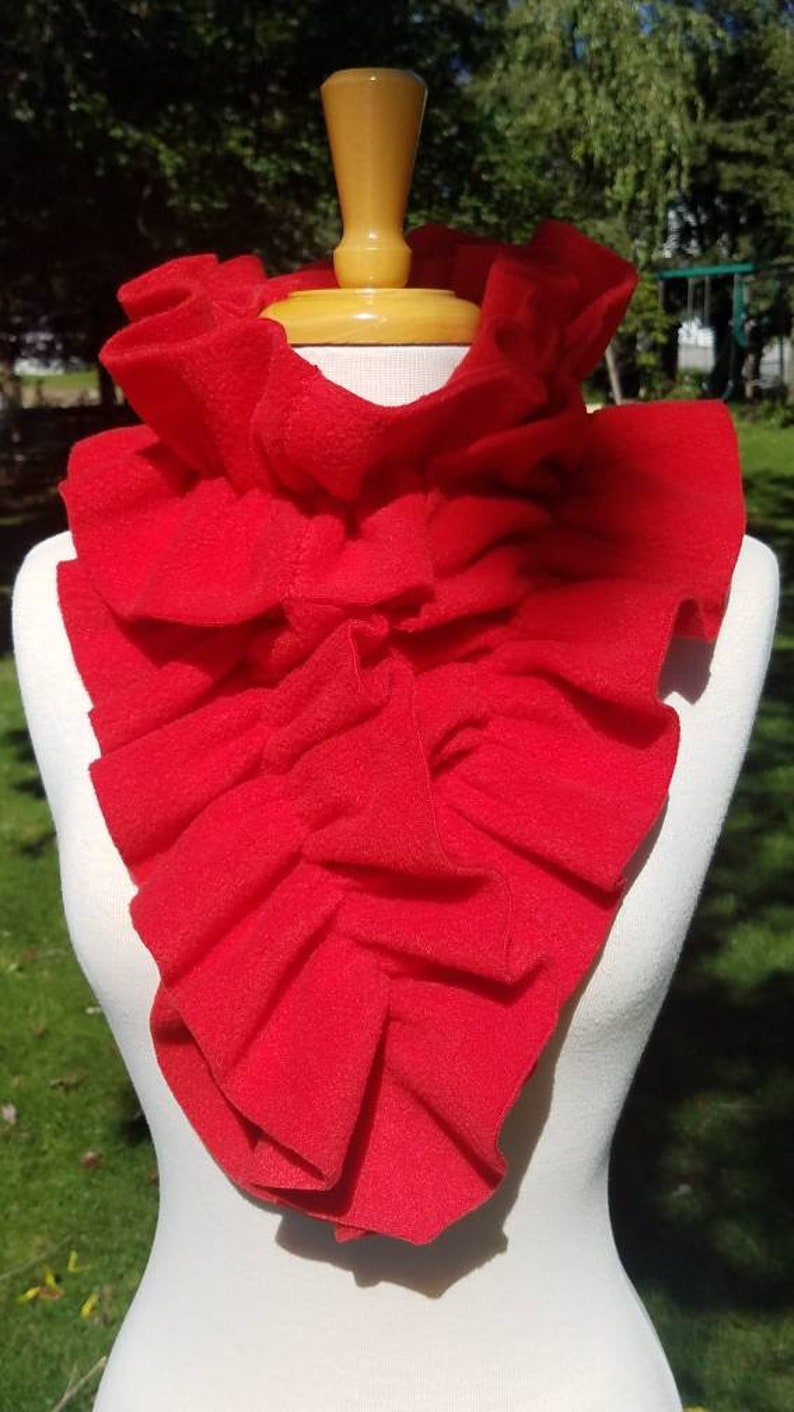Neck Rufle EXTRA Long Ruffle Fleece Scarf, Double Length Ruffle Scarf, Fleece Neck ...