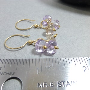 Genuine Ametrine Cluster Dangle Earrings, Purple and Yellow Stone Earrings, 14K Gold Fill Earrings, Amethyst & Citrine Mixed Stones image 4