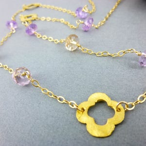 Ametrine Necklace, 14K Gold Fill Chain, Vermeil Pendant, Calms the Mind, Clears Stress, Balances Emotions, Stimulates Creativity image 1