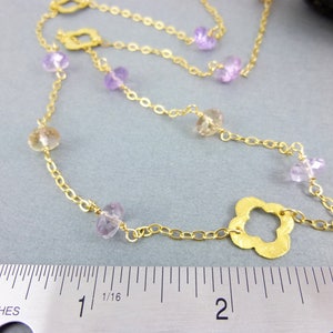 Ametrine Necklace, 14K Gold Fill Chain, Vermeil Pendant, Calms the Mind, Clears Stress, Balances Emotions, Stimulates Creativity image 5