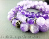 Amethyst Bracelet Set, Chakra Bracelets, Beaded Bracelet Stack, Healing Crystals Chakra Bracelets