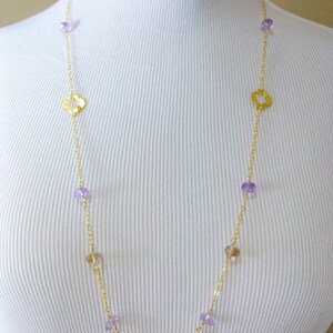 Ametrine Necklace, 14K Gold Fill Chain, Vermeil Pendant, Calms the Mind, Clears Stress, Balances Emotions, Stimulates Creativity image 3