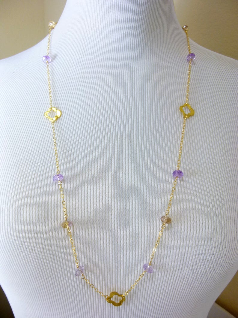 Ametrine Necklace, 14K Gold Fill Chain, Vermeil Pendant, Calms the Mind, Clears Stress, Balances Emotions, Stimulates Creativity image 3