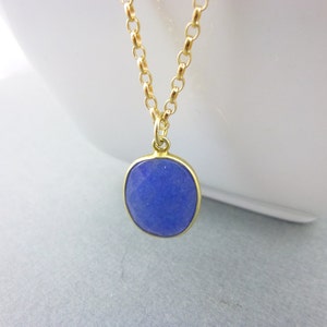 Blue Sapphire Pendant Necklace 14K Gold Fill September Birthstone Jewelry Serenity Peace of Mind Stone of Prosperity image 2