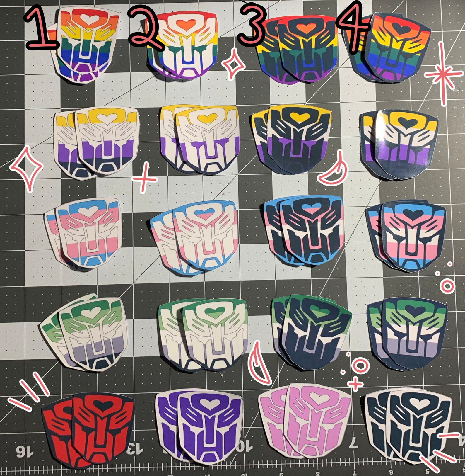 Transformer Insignia Pride Stickers // Clear &amp; Holographic - Etsy