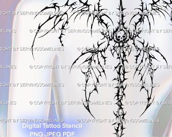 spine tattoo stencil for men