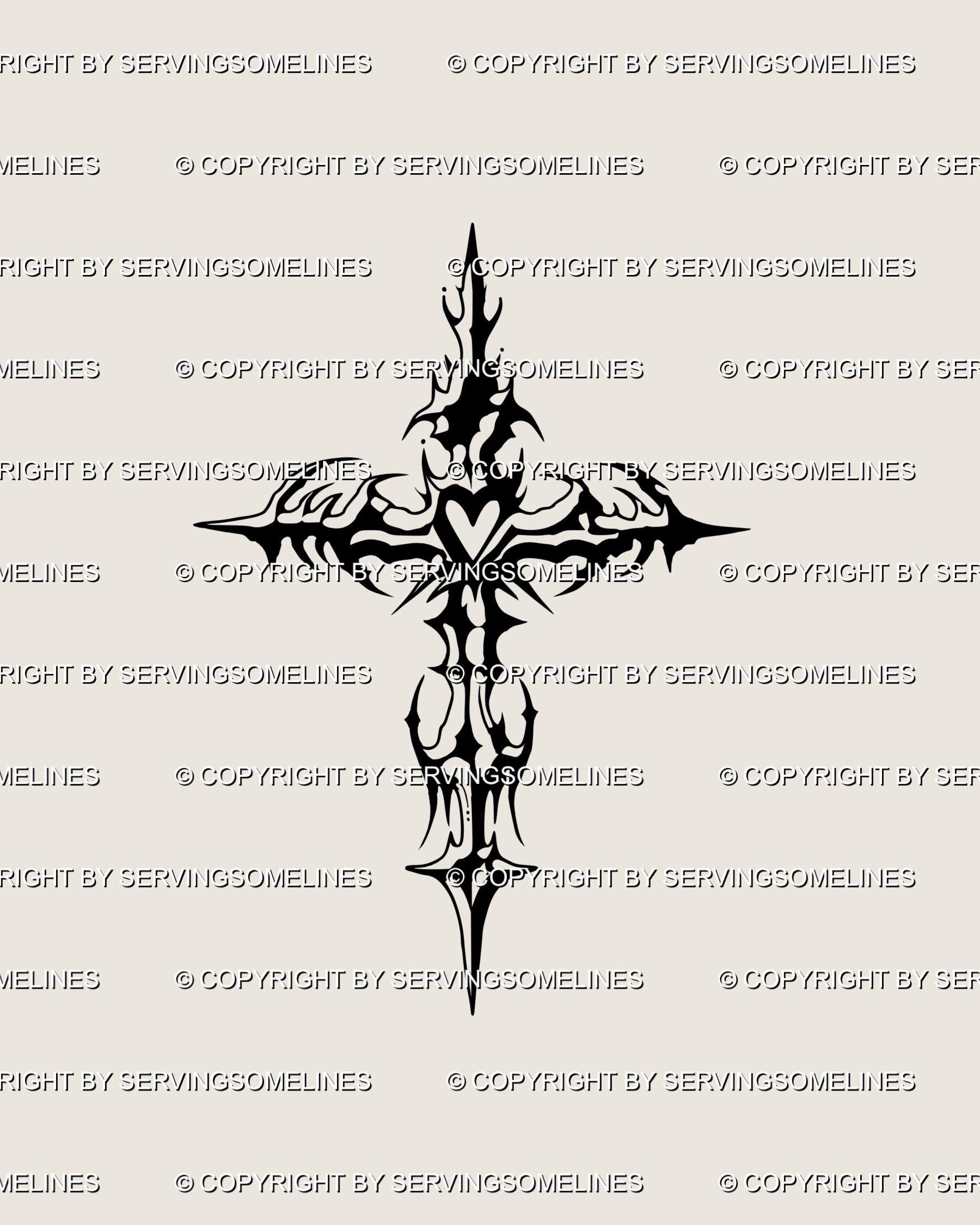 Crucifix tattoo - Etsy 日本, image size:1800x2250