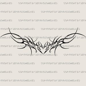 Tribal Thorn Tattoo Stencil – Ornamental Vine Tramp Stamp, Elegant Rose Thorn Pattern, Spiky Gothic Lower Back DIGITAL Design for Women