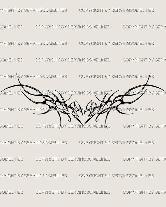 Tribal Thorn Tattoo Stencil – Ornamental Vine Tramp Stamp, Elegant