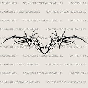 Emo Tramp Stamp Tattoo Stencil – Cute Heart  Cybersigilism Design, Edgy Alt Girl Chest or Lower Back Flash - Digital Design Download