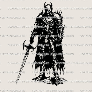 Dark Medieval Knight Tattoo Stencil – Cybersigilism Aggrogoth Warrior ...