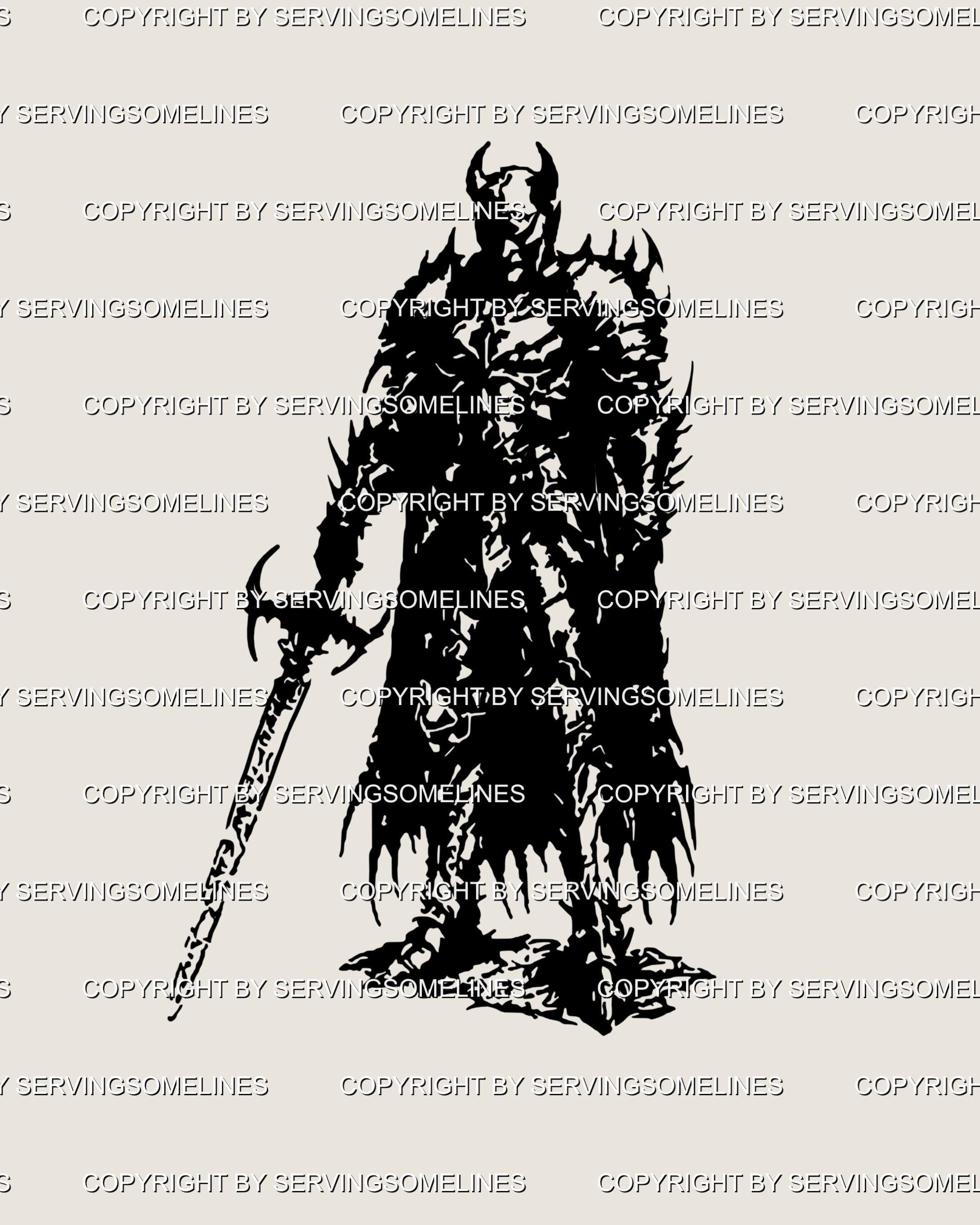 Dark Medieval Knight Tattoo Stencil – Cybersigilism Aggrogoth Warrior ...