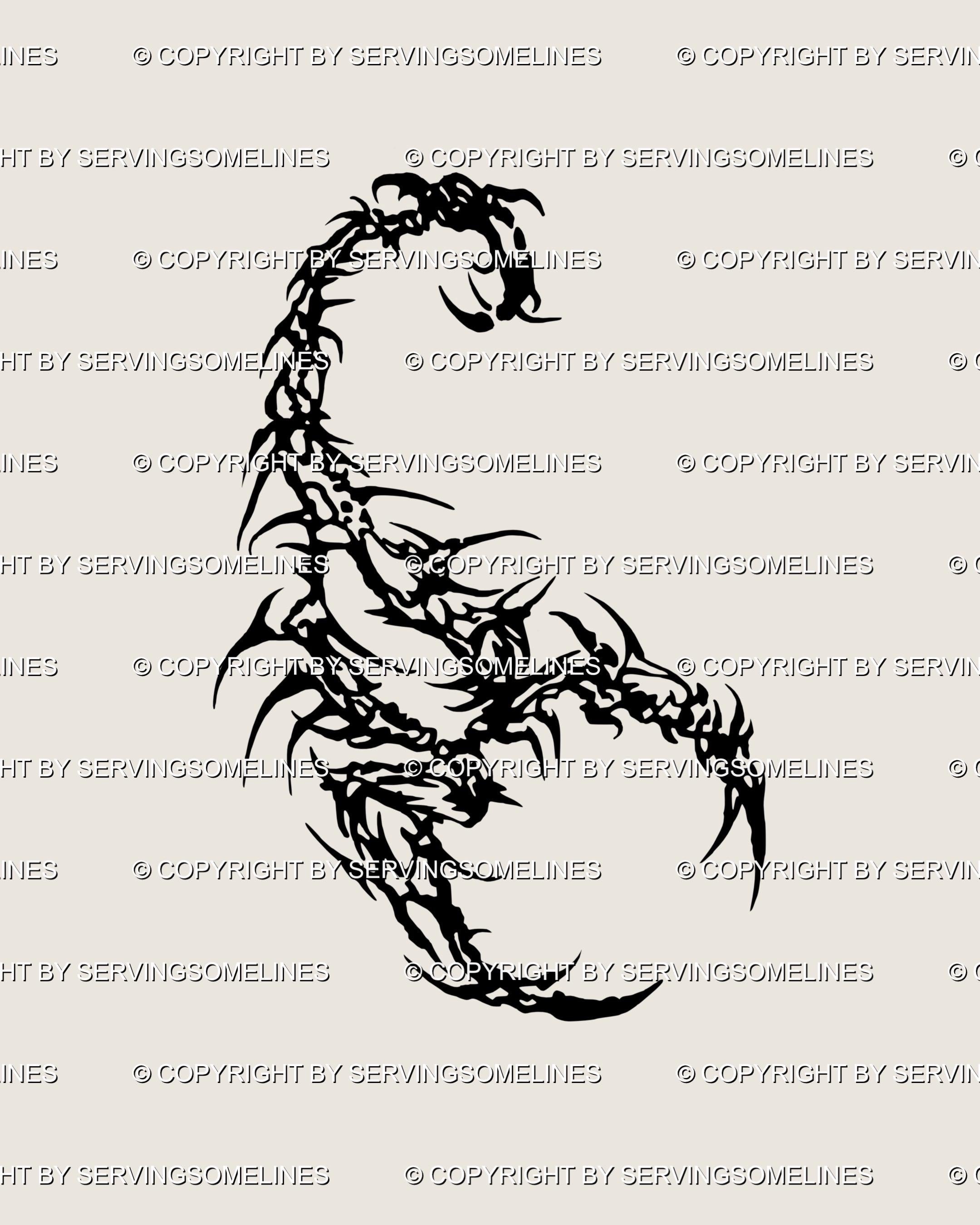 Scorpion tattoo stencil - Etsy België, image size:2160x2700